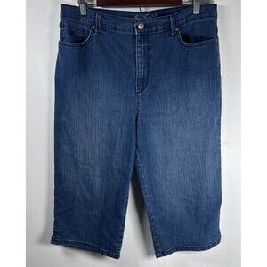 Gloria Vanderbilt All Around Slimming Effect Bermuda Denim Blue size 14